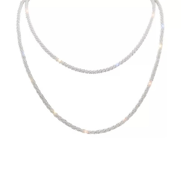 Silver Choker Necklace for Women Rhinestone Crystal Chain Jewelry Engage… - Picture 5 of 5